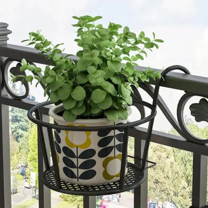 Iron Hanging Flower Basket – Balcony & Fence Plant Holder