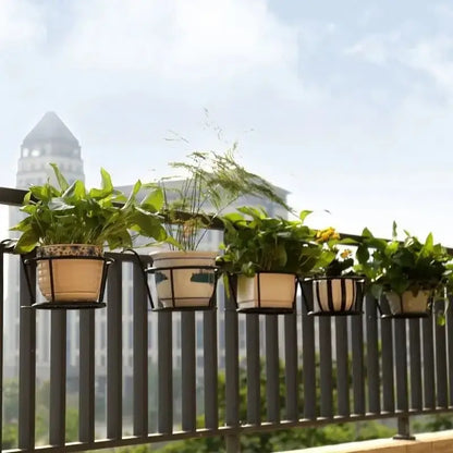 Iron Hanging Flower Basket – Balcony & Fence Plant Holder